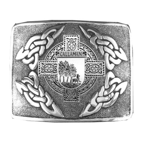 Image 1 of Callahan Irish Badge Interlace Mens Stylish Pewter Kilt Belt Buckle