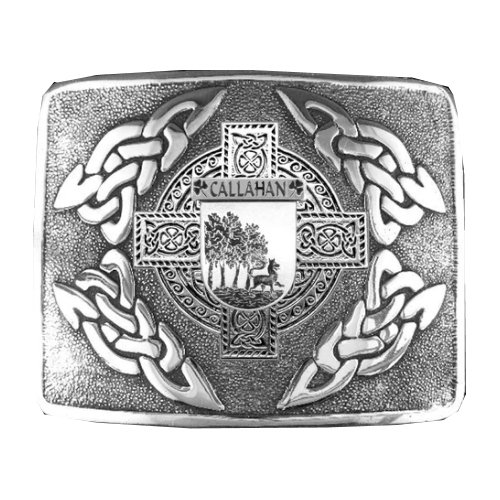 Image 1 of Callahan Irish Badge Interlace Mens Stylish Pewter Kilt Belt Buckle