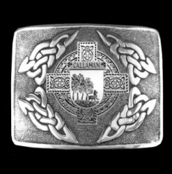 Callahan Irish Badge Interlace Mens Sterling Silver Kilt Belt Buckle