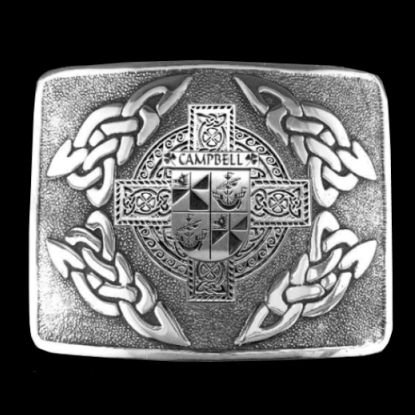 Image 0 of Campbell Irish Badge Interlace Mens Sterling Silver Kilt Belt Buckle