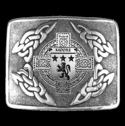 Image 0 of Moore Irish Badge Interlace Mens Sterling Silver Kilt Belt Buckle