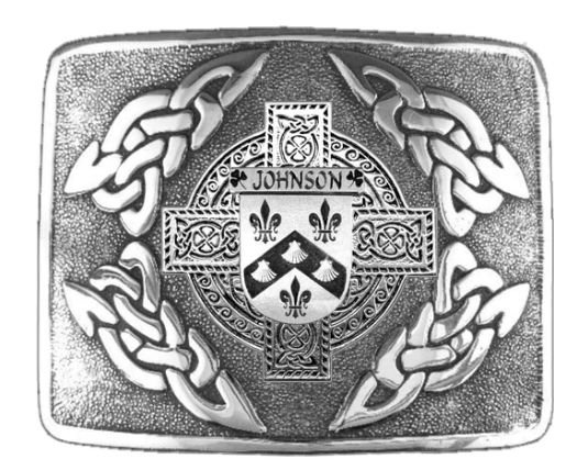 Image 1 of Johnson Irish Badge Interlace Mens Sterling Silver Kilt Belt Buckle