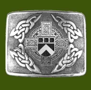 Image 0 of Johnston Irish Badge Interlace Mens Stylish Pewter Kilt Belt Buckle