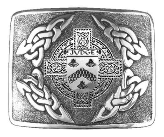 Image 1 of Judge Irish Badge Interlace Mens Sterling Silver Kilt Belt Buckle