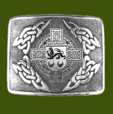 Image 0 of Kavanagh Irish Badge Interlace Mens Stylish Pewter Kilt Belt Buckle