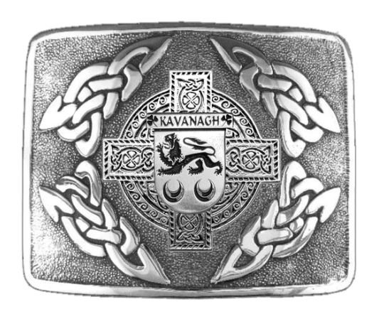 Image 1 of Kavanagh Irish Badge Interlace Mens Sterling Silver Kilt Belt Buckle