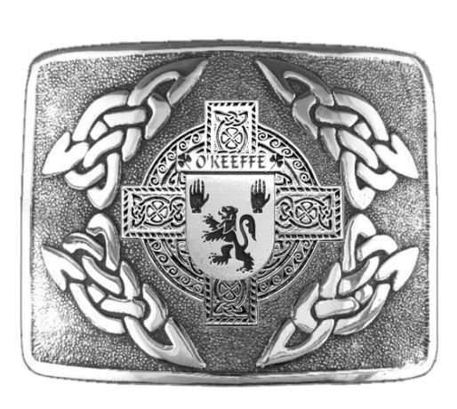 Image 1 of OKeeffe Irish Badge Interlace Mens Sterling Silver Kilt Belt Buckle