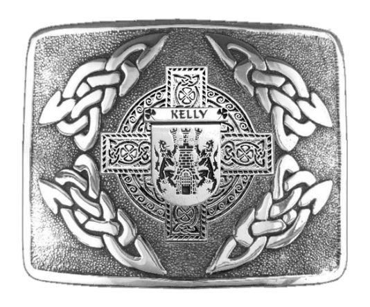 Image 1 of Kelly Irish Badge Interlace Mens Stylish Pewter Kilt Belt Buckle