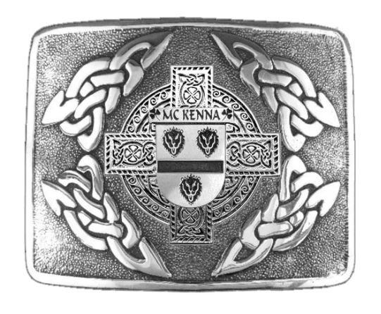Image 1 of McKenna Irish Badge Interlace Mens Sterling Silver Kilt Belt Buckle