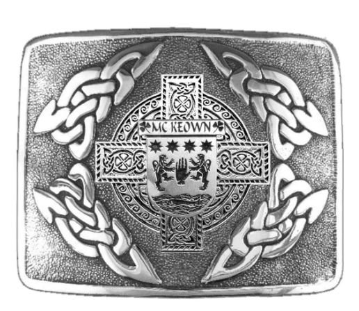 Image 1 of McKeown Irish Badge Interlace Mens Sterling Silver Kilt Belt Buckle