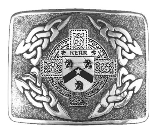 Image 1 of Kerr Irish Badge Interlace Mens Stylish Pewter Kilt Belt Buckle