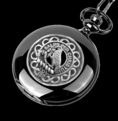 Abernethy Clan Badge Silver Clan Crest Black Hunter Pocket Watch