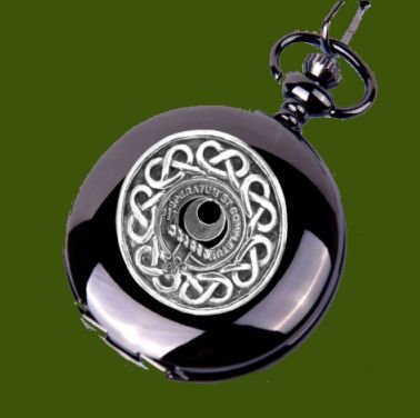 Image 0 of Arnott Clan Badge Pewter Clan Crest Black Hunter Pocket Watch