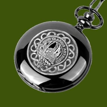 Image 0 of Baillie Clan Badge Pewter Clan Crest Black Hunter Pocket Watch