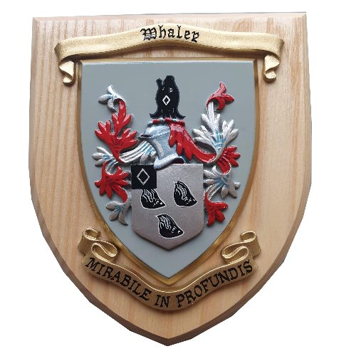 Image 3 of Custom Coat Of Arms Family Crest Hand Painted 12 x 10 Wooden Wall Plaque 