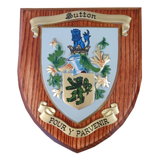 Image 5 of Custom Coat Of Arms Family Crest Hand Painted 12 x 10 Wooden Wall Plaque 