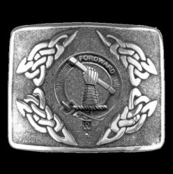 Balfour Clan Badge Interlace Mens Sterling Silver Kilt Belt Buckle