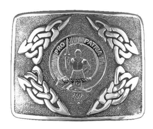 Image 1 of Bannerman Clan Badge Interlace Mens Sterling Silver Kilt Belt Buckle