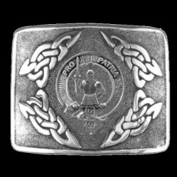 Bannerman Clan Badge Interlace Mens Sterling Silver Kilt Belt Buckle