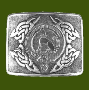 Image 0 of Hunter Clan Badge Interlace Mens Stylish Pewter Kilt Belt Buckle