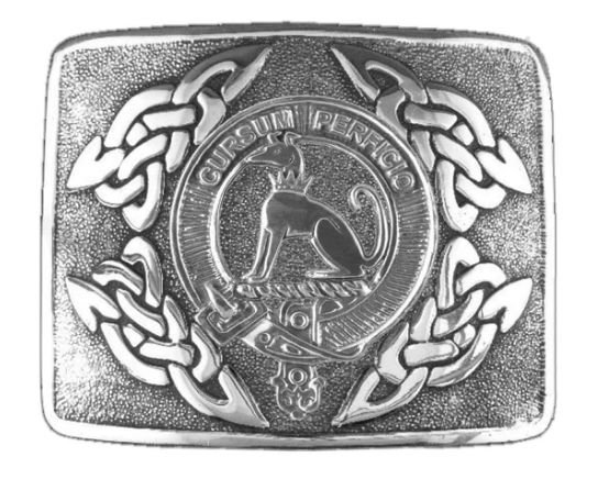 Image 1 of Hunter Clan Badge Interlace Mens Sterling Silver Kilt Belt Buckle