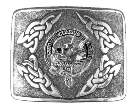 Image 1 of Baillie Clan Badge Interlace Mens Sterling Silver Kilt Belt Buckle