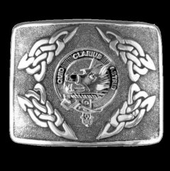 Baillie Clan Badge Interlace Mens Sterling Silver Kilt Belt Buckle