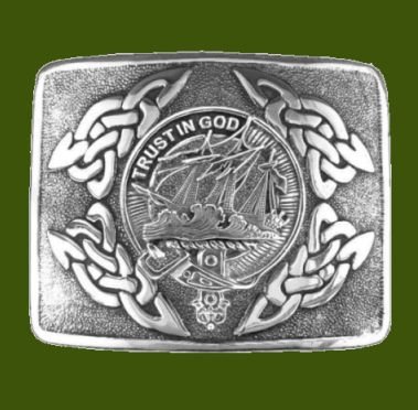 Image 0 of Harkness Clan Badge Interlace Mens Stylish Pewter Kilt Belt Buckle