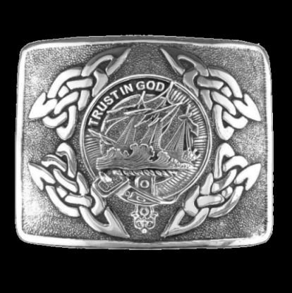 Image 0 of Harkness Clan Badge Interlace Mens Sterling Silver Kilt Belt Buckle