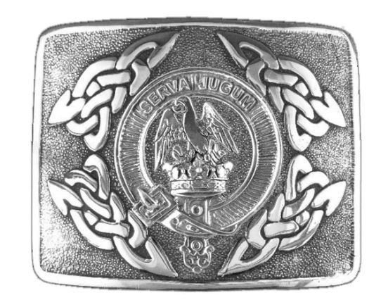 Image 1 of Hay Clan Badge Interlace Mens Sterling Silver Kilt Belt Buckle