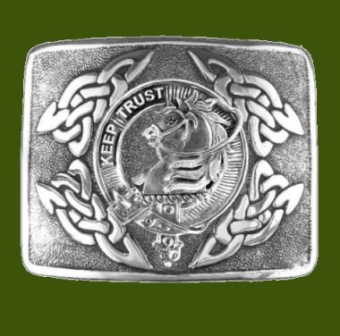 Image 0 of Hepburn Clan Badge Interlace Mens Stylish Pewter Kilt Belt Buckle