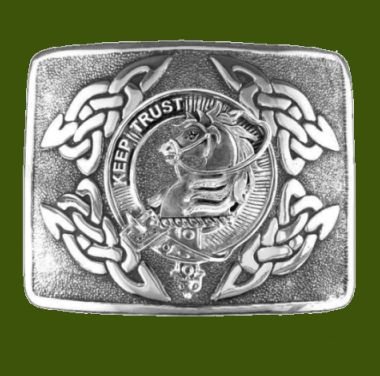 Image 0 of Hepburn Clan Badge Interlace Mens Stylish Pewter Kilt Belt Buckle