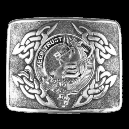 Image 0 of Hepburn Clan Badge Interlace Mens Sterling Silver Kilt Belt Buckle