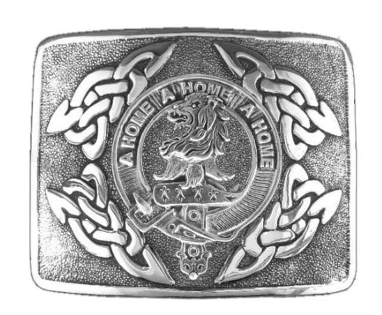 Image 1 of Home Clan Badge Interlace Mens Sterling Silver Kilt Belt Buckle