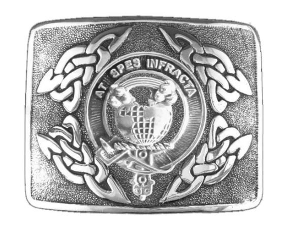 Image 1 of Hope Clan Badge Interlace Mens Sterling Silver Kilt Belt Buckle