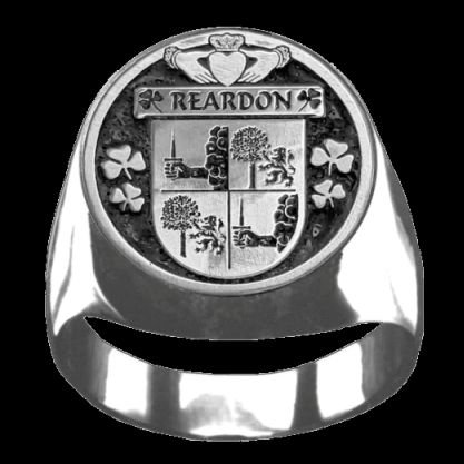 Image 0 of Reardon Irish Coat Of Arms Family Crest Mens Sterling Silver Ring