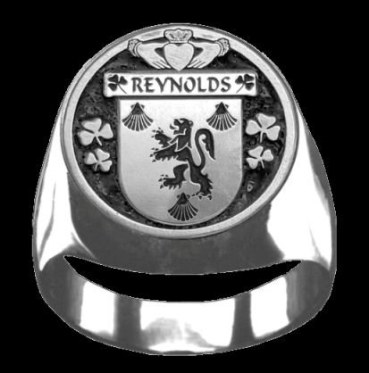Image 0 of Reynolds Irish Coat Of Arms Family Crest Mens Sterling Silver Ring