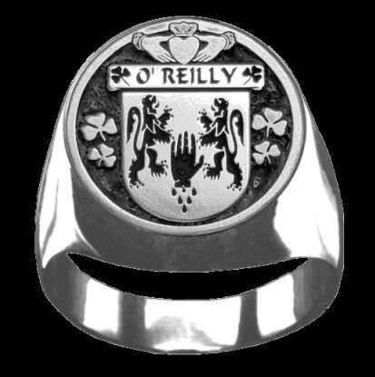 Image 0 of OReilly Irish Coat Of Arms Family Crest Mens Sterling Silver Ring