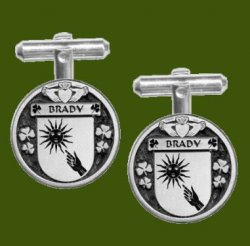 Brady Irish Coat Of Arms Claddagh Stylish Pewter Family Crest Cufflinks