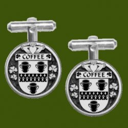 Coffee Irish Coat Of Arms Claddagh Stylish Pewter Family Crest Cufflinks