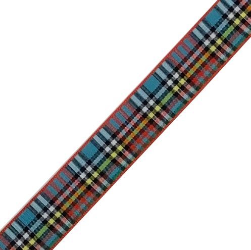 Image 1 of Anderson Modern Plaid Polyester Fabric Tartan Ribbon 16mm x 3 metres