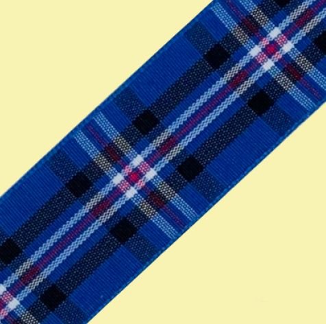 Image 0 of Glasgow Rangers Plaid Polyester Fabric Tartan Ribbon 25mm x 5 metres