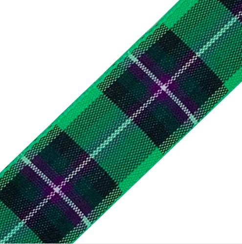 Image 1 of Hibernian Plaid Polyester Fabric Tartan Ribbon 25mm x 1 metre