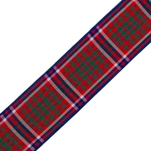 Image 1 of MacRae Ancient Plaid Polyester Fabric Tartan Ribbon 25mm x 1 metre