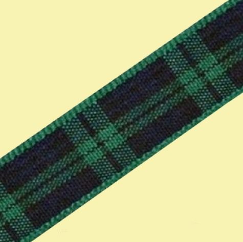 Image 0 of Black Watch Modern Plaid Polyester Fabric Tartan Ribbon 7mm x 1 metre