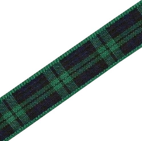 Image 1 of Black Watch Modern Plaid Polyester Fabric Tartan Ribbon 7mm x 1 metre