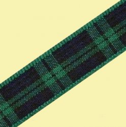 Black Watch Modern Plaid Polyester Fabric Tartan Ribbon 10mm x 1 metre