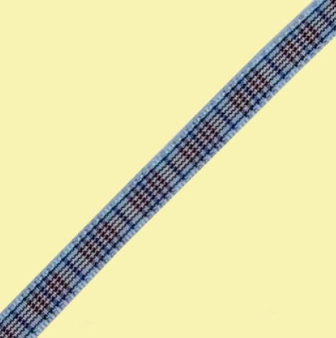 Image 0 of Blueberry Plaid Polyester Fabric Tartan Ribbon 7mm x 3 metres