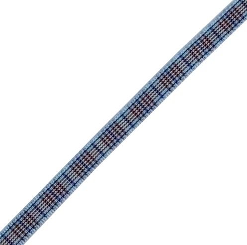Image 1 of Blueberry Plaid Polyester Fabric Tartan Ribbon 7mm x 3 metres