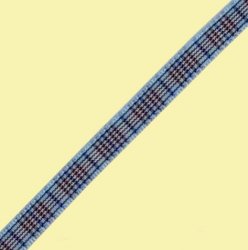 Blueberry Plaid Polyester Fabric Tartan Ribbon 7mm x 5 metres